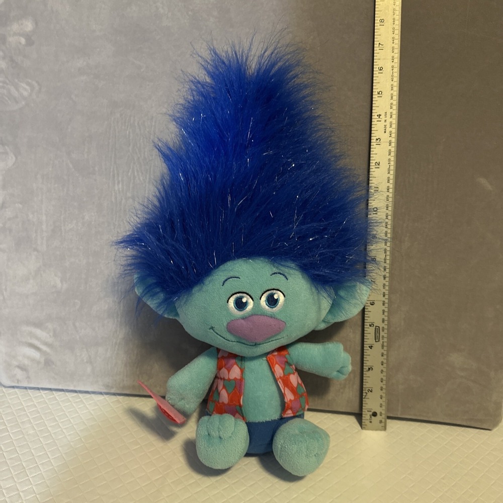 19" Trolls Happy Blue Branch Plush Stuffed Animal Toy DreamWorks Heart